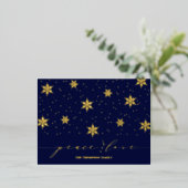 Or et bleu marine | Carte postale Foil de Noël (Debout devant)