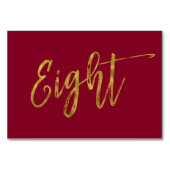 Or et Bourgogne Elégant numéro de table huit. (Dos)