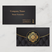 Or et carte de visite bilatéral velouté de noir (Devant / Derrière)