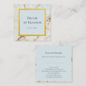 Or et carte de visite bleu de carré d'agate (Devant / Derrière)