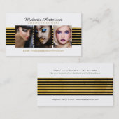 Or et cartes de visite noirs de maquilleur (Devant / Derrière)