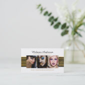 Or et cartes de visite noirs de maquilleur (Debout devant)