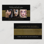 Or et cartes de visite noirs de maquilleur (Devant / Derrière)