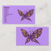 Or et cartes de visite pourpres de papillon (Devant / Derrière)