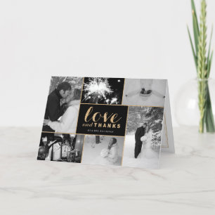 Or et cartes noires de Merci de mariage