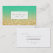 Or et cartes turquoises de coiffeur de parties (Devant / Derrière)