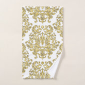 Or et ensemble floral blanc de serviette (Serviette à main)
