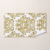 Or et ensemble floral blanc de serviette (Serviette à main)