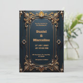 Or et Faire-part de mariage argent de luxe (Debout devant)