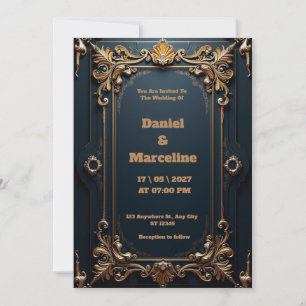 Or et Faire-part de mariage argent de luxe