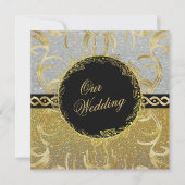 Or et Faire-part de mariage argenté (Devant)