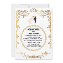 or et faire-part de mariage blanc