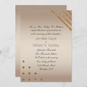 Or et faire-part de mariage de coutume de
