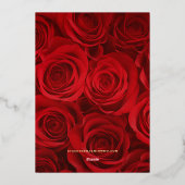 Or et Faire-part de mariage rouge dans l'huile à h (Verso)