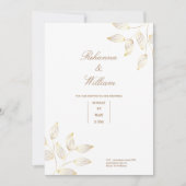 or et fleurs blanches simple élégante carte de mar (Devant)