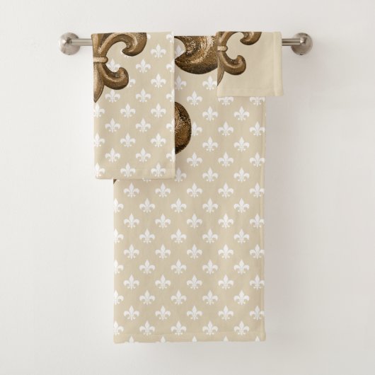 Or et French Fleur de Lis blanc (En situation)