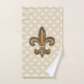 Or et French Fleur de Lis blanc (Serviette à main)