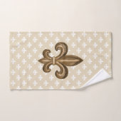 Or et French Fleur de Lis blanc (Serviette à main)