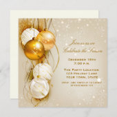 Or et invitation de vacances d'ornements de blanc (Devant / Derrière)
