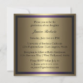 Or et invitation pourpre d'obtention du diplôme (Dos)