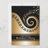 Or et invitations noires de notes de musique (Devant)