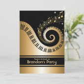 Or et invitations noires de notes de musique (Debout devant)