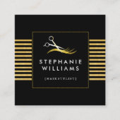 Or et modèle noir de carte de visite de salon de (Devant)