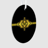 Or et monogramme noir de ceinture d'art déco (devant)