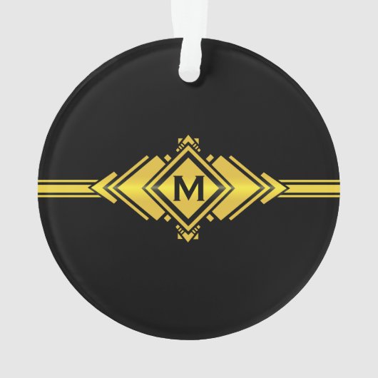 Or et monogramme noir de ceinture d'art déco (dos)
