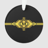 Or et monogramme noir de ceinture d'art déco (devant)