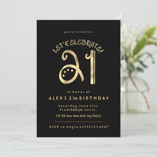 Or et noir, 21èmes invitations d'anniversaire (Debout devant)