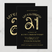 Or et noir, 21èmes invitations d'anniversaire (Devant / Derrière)