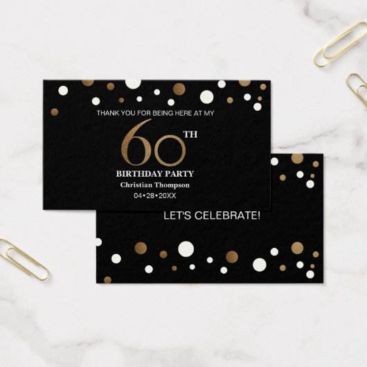 Or et noir, cartes de remerciements (Bureau)