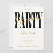 Or et noir, invitations modernes de partie de (Devant)