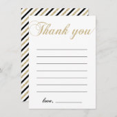 Or et noir | Modern Boy Party Merci Note (Devant / Derrière)