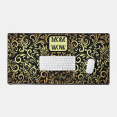 Or et noir - MOM - WOW | Mat de bureau (Clavier et souris)