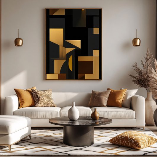 Or et ombre : La Danse des Formes Impression en to