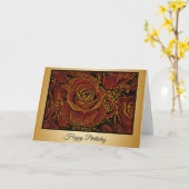 Or et Rose - Carte d'anniversaire (Fleur jaune)