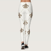 Or et White Fleur de Lis Leggings luxueux (Dos)