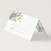 or eucalyptus feuille vert mariage carte table (Front)