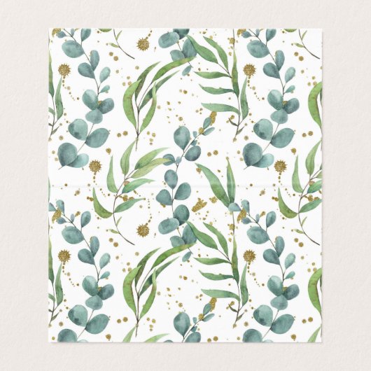 or eucalyptus feuille vert mariage carte table (Inside Unfolded)