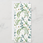 or eucalyptus vert Mariage Carte menu (Dos)