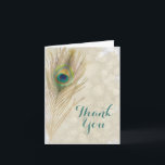 Or Exotic Peacock Feather Glam Élégant Merci<br><div class="desc">Or Exotic Peacock Feather Glam Élégant Carte de remerciements. Customisez à tout ce que vous voulez. Vous pouvez ajouter du texte à l'intérieur ou le laisser vide pour écrire à la main quelque chose en vous-même.</div>