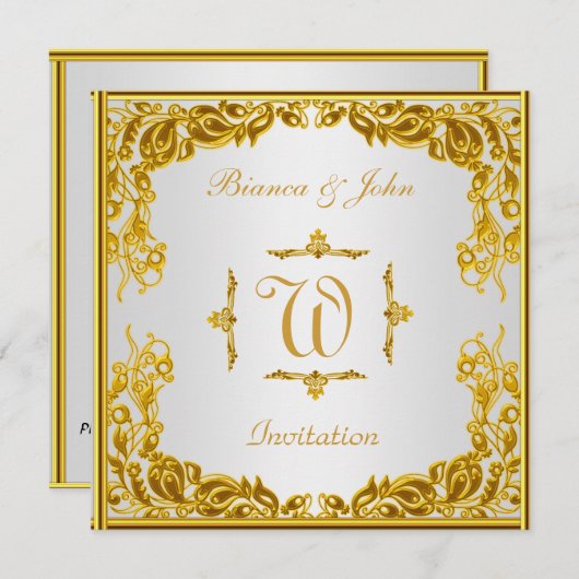 Or faire-part de mariage (Devant / Derrière)