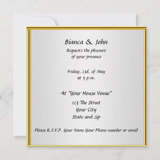 Or faire-part de mariage (Dos)