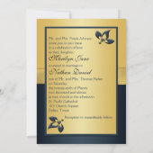 Or, Faire-part de mariage Floral de la Marine (Dos)