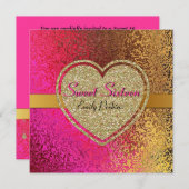 Or fascinant et invitation faite sur commande rose (Devant / Derrière)