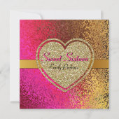 Or fascinant et invitation faite sur commande rose (Devant)