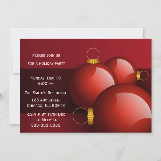 or festif rouge Fête Invitations (Devant)