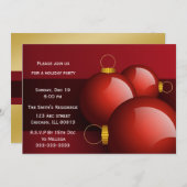 or festif rouge Fête Invitations (Devant / Derrière)